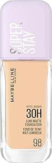 Maybelline New York Super Stay up to 30HR Lumi-Matte Foundation, Medium-Full Coverage, Vegan Formula*, Amino Acids, Niacinamide, Vitamin E, All Day Wear - Shade: 98