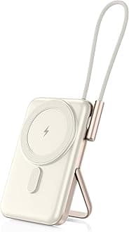 EKR for Magsafe Portable Charger,10000mAh PD20W Magnetic Wireless Power Bank,Fast Charging Battery Pack with Zinc Alloy Stand,Compatible with iPhone 16/15/14/13/12 Series,Samsung Android Series WW