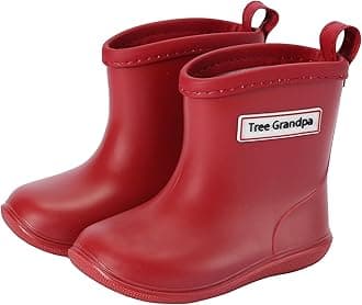 Tree Grandpa Toddler Rain Boots Baby Kids Easy-on Rain shoes Children Waterproof Shoes for Boys Girls(1-6 Years)