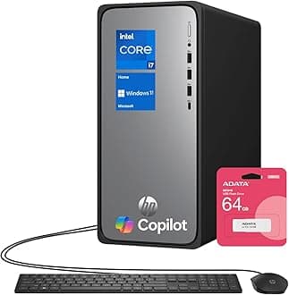 HP 2025 Omnidesk (Envy Next Brand) M02 AI Copilot Business Tower Desktop, Core i7-14700, 64GB DDR5, 2TB SSD, Wired KB & Mouse, Wi-Fi 6, Bluetooth, W11H, Bundle with ADATA 64GB USB Flash Drive
