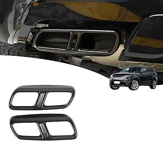 Stainless Steel Exterior Accessories Exhaust Muffler Tail Pipe Trim Cover For Land Rover Range Rover Sport L461 2023-2024 Car Rear Cylinder Exhaust Pipe Cover Trim (Style A, Black)