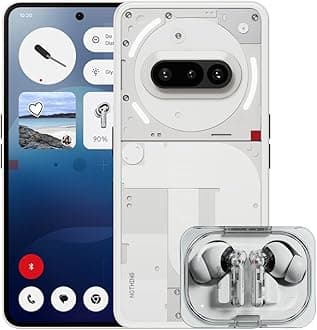 Nothing Phone (3a) 128 GB - mobile phone with 32 MP front camera, 30x ultra zoom - White + Nothing Ear (a) White