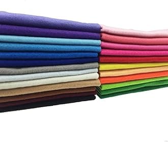 24pcs Thick 1.4mm Soft Felt Fabric Sheet Assorted Color Felt Pack DIY Craft Sewing Squares Nonwoven Patchwork (30 * 30cm)