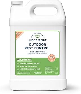 Wondercide - Outdoor Pest Control Spray Concentrate with Natural Essential Oils - Mosquito, Ant, Roach, and Insect Killer, Treatment, and Repellent - Safe Around Pets, Plants, Kids - 1 Gallon
