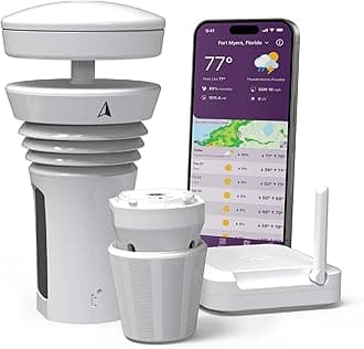 Tempest Weather Station with AI Forecasting, Wireless WiFi Weather Station with Built-In Wind Meter & Rain Gauge, Real-Time Weather, App & Alexa | Smart Home Weather Station