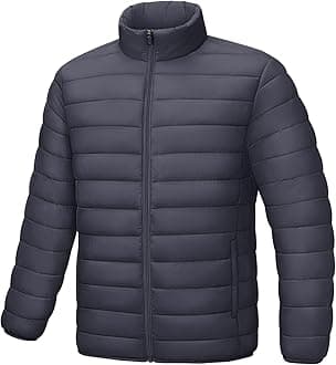 MAGNIVIT Men's Puffer Jackets Lightweight Warm Winter Coat Water-Repellent Windbreaker Insulated Quilted Packable Jacket