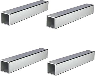 Stainless Steel Square Tubing Tube 25mm x 25mm x 2mm x 1820mm, 1" x 1" x 2/25" x 71.65" Long, 4 Pack 304 SS Square Tubings 2mm Thickness Polished Finished from Bopaodao