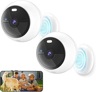 Noorio Security Cameras Wireless Outdoor Magnetic, 2Pack Easy Install Battery Powered Wireless Cameras for Home Security, 1080P AI Motion Detection, Free Local Storage, No Monthly Fee