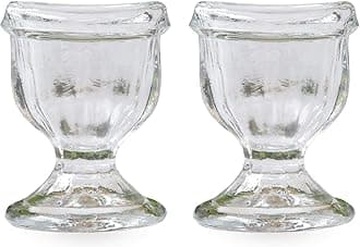 Glass Eye Wash Cup Smooth Edge Eye Wash Cups - Eye Shaped Rim Snug Fit (2 Pcs)