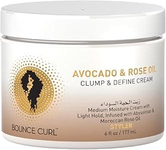 Avocado & Rose Oil Clump and Define Cream, Enhance and Define Wavy, Curly, and Coily Hair, 6 oz