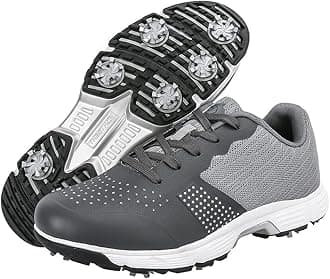 THESTRON Men Golf Shoes Mesh Breathable Breathable Golf Walking Sport Sneakers 7 Spikes Golf Trainers