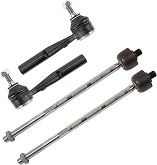 TRQ Inner and Outer Tie Rod Set 4 Piece Compatible with 16-19 Fiat 500X 20 Fiat 500X without 19 Inch Wheels 15-18 Jeep Renegade L4 1.4L 15-18 Jeep Renegade L4 2.4L