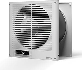 Room to Room Fan 8”, Two-Way Reversible Airflow Through-the-Wall Fan with Temperature Controller, Quiet Precise 10-Level Speeds for In-Wall Kitchen, Laundry Room, and Workshops