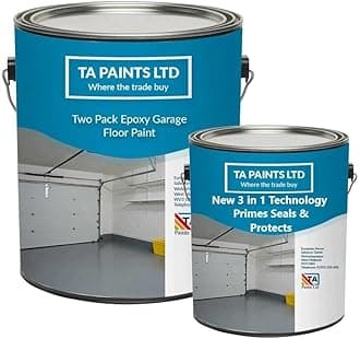 T A Paints Ltd Two Pack Epoxy Resin Garage Floor Paint 3 In 1 Primer Sealer Protect Heavy Duty 2k Industrial Factory Coating Concrete Stone Brick (Clear Dust Sealer 2.5L)