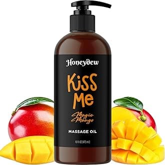 Mango Sensual Massage Oil for Couples - Alluring Tropical Full Body Massage Oil for Date Night and Nourishing Body Moisturizer with Sweet Almond - Vegan Non Greasy & Smooth Gliding Formula (16 Fl Oz)
