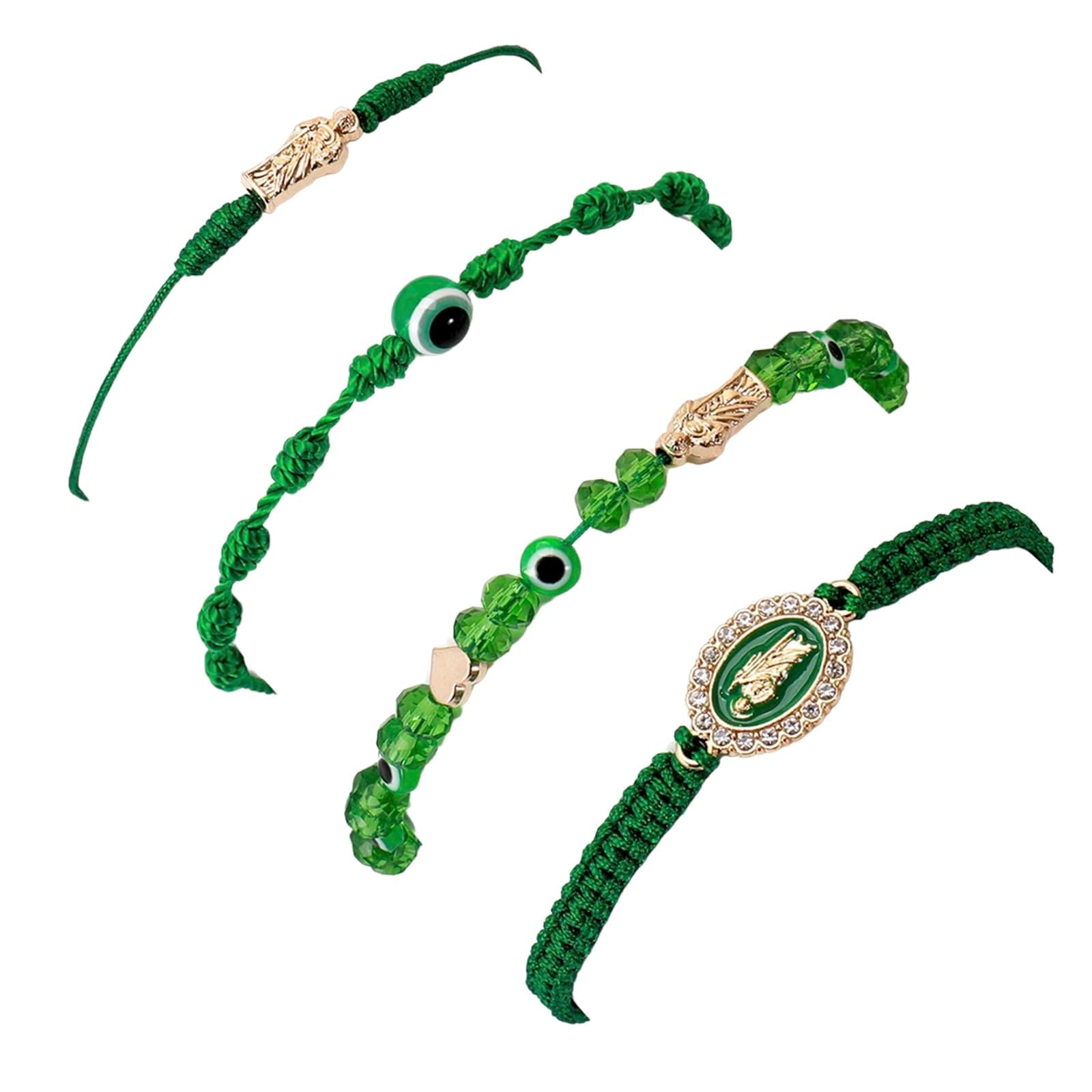 Pink String Evil Eye 7 Knot Lucky Bracelets Mexican Braclets Red Braided Black Rope San Judas Bracelet Virgin Mary Amulet Gift for Women Men