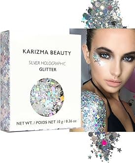 Silver Holographic Chunky Glitter ? COSMETIC GLITTER ? Festival Glitter Face Body Hair Nails