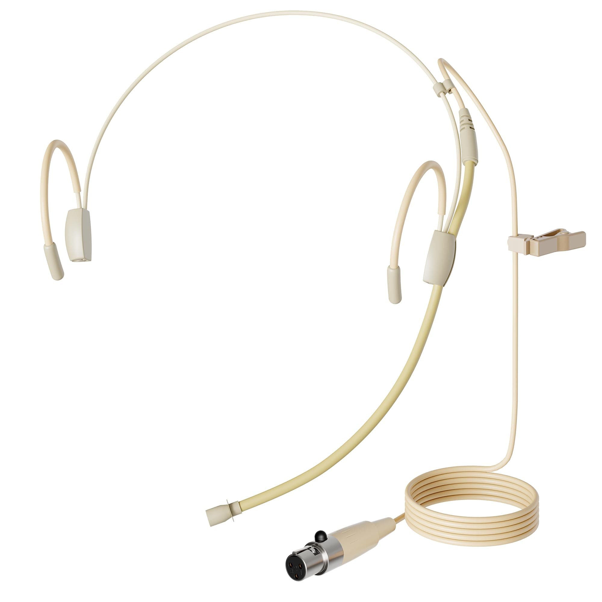 Pro Earhook Headset Headworn Omnidirectional Microphone MIC-J 060 Compatible with AKG Samson Wireless Transmitter - Mini XLR TA3F Plug