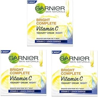 GARNIER BRIGHT COMPLETE VITAMIN-C YOGHURT NIGHT CREAM 18g (54 g) PACK OF-3