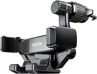 UGREEN Car Phone Holder Vent Phone Mount, Never Blocking Air Vent Clip Cellphone Holder Compatible with iPhone 17 16 15 14 13 12 Pro Max Mini Plus, iPhone 11 SE XS XR 8 7 6 6S Smartphone, Black