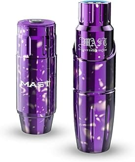 Mast Tour Tattoo Pen Machine Kit - Professional Rotary Cartridges Tattoo Pen - Short Battery Powered Lightweight (Mast Tour Purple)