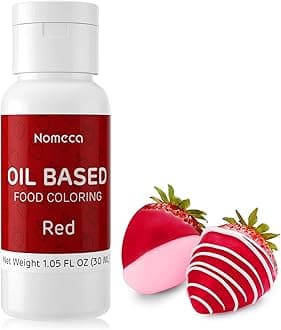 Upgraded Oil Based Food Coloring for Chocolate - 30 Milliliters Oil Red Food Color for Baking Cake Decorating, Edible Food Dye for Candy Melts Cookies Icing Fondant Meringues