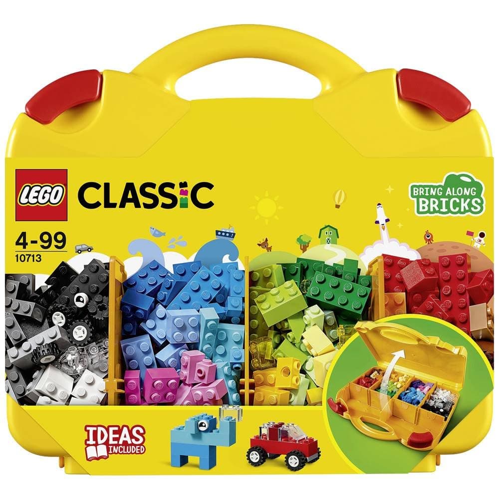 10713 Classic Creative Suitcase, Toy Storage, Fun Colourful Basic Building Bricks for Kids, Multicolor (213 pieces)