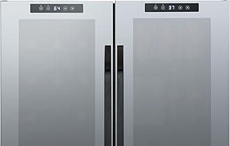 NewAir 27" Dual Zone Beverage Refrigerator & Wine Cooler for 18 Bottles & 59 Cans | Freestanding or Built-In Under Counter Mini Fridge for Beer, Wine and Soda | Black