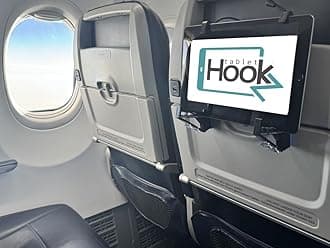 TabletHookz v3. The Innovative Mount for Your Tablet. Designed for Travel and Convenience, securely attaches Your Device to Airplane Tray Tables, car headrests, Train Seats to Allow handsfree Viewing