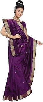 Womens Indian Ethnic Traditional Banarasi Art Silk Saree Sari Wrap Fabric Dress Drape