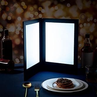 LED Menu Covers 8" x 10.5" LED Backlit Light Double Panel Menu Holder PU Leather Folder Fits Paper for Restaurant Hotel Club Bar Wine(1 Pack)