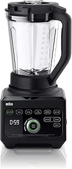 TriForce Power Blender - Powerful 1600 Watt Countertop Blender with 10 Manual Speeds, 3 Texture & 6 Food Settings, Stainless Steel Blades, Auto-Clean, Heated Blending Function for Soups