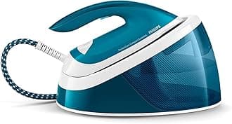Philips PerfectCare Compact Essential Steam Generator Iron - 2400W, 120g/min Continuous Steam, 1.3L, OptimalTEMP Technology, Blue/White - GC6815/26