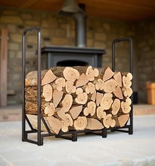48in Firewood Rack, 1100lbs Load Capacity, Solid Steel High Capacity, Anti-Rust & Weather-Resistant Wood Holder for Indoor Outdoor