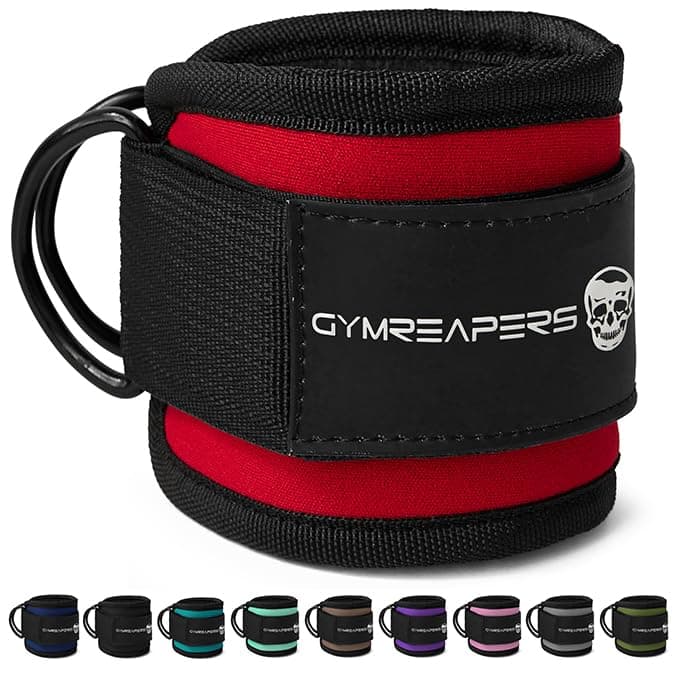 Gymreapers Ankle Straps For Cable Machine Kickbacks, Glute Workouts, Lower Body Exercises - Adjustable Leg Straps with Neoprene Padding