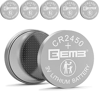 EEMB CR2450 Battery CR 2450 3v Lithium Coin Cell Batteries Long Lasting Power 650mAh for Car Key Fobs, Car Remote, Watches, Flameless Candles & Smart Devices (5 Pack)