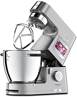 KENWOOD Stand Mixer Metal Body Kitchen Machine COOKING CHEF XL with Induction/Cooking Function, Built-in Weighing Scale, SS Bowl & Food Steamer,5 Tools,Glass Blender,Food Processor KCL95.424SI Silver