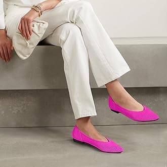 Women's Flats Shoes Pointed Toe Knit Ballet Comfortable Dressy Slip On Flat