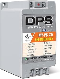 DPS Capacity 7.5HP 23A 220V, Single Phase to Three Phase Converter, MY-PS-7.5 Should be Used for 5CV(3.7kW) 15A 220V Three-Phase Motor Only, Must be Used For One Motor Only, UL Listed