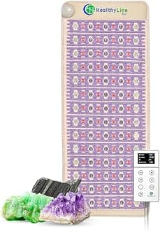 РЕМF Advanced Far Infrared Heating Pad - Professional Biomat for Pain Relief and Healing - Pulsed Electromagnetic Field Therapy - Full Body Mat with Red Lights, Amethyst, Tourmaline and Jade - 60 x 24