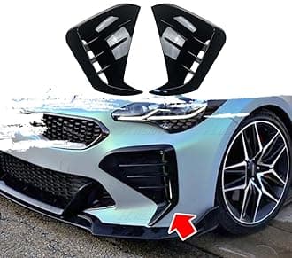 Front Bumper Side Vent Grill Blade Trim Cover for KIA Stinger 2017-2023,Front Bumper Side Canard Trim Fits For KIA Stinger 2017-2023,Gloss Black