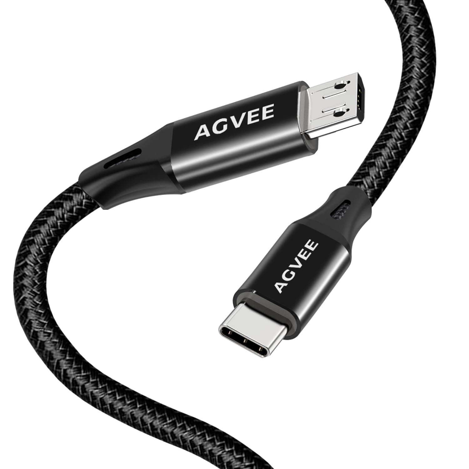 - AGVEE 2 Pack 3ft USB-C OTG to Micro USB Cable, Braided Charger Data Sync Cord Charging Wire Adapter for Samsung Galaxy S7 S6, J7, J3, LG, PS4, Kindle, PS4 Xbox Controller, Android Phone, Black