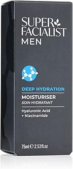Super Facialist Moisturiser for Men with Hyaluronic Acid - Anti Ageing Face Cream with Hyaluronic Acid & Niacinamide (Vitamin A) to Reduce Fine Lines & Wrinkles, Vegan Friendly, 75 ml