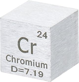 PATIKIL Chromium Cube, 10mm Cr Density Cube High Density Element Cube Unique Metal Cube Periodic Table of Elements Collections Lab Experiment Teacher Scientific Classes