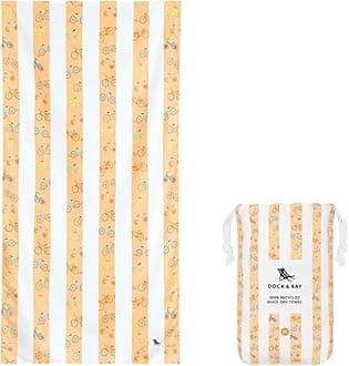 Dock & Bay Beach Towel - Quick Dry, Sand Free - Compact, Lightweight - 100% Recycled - Includes Bag - Kids - Bike Bike Baby, Large (160x90cm, 63x35)