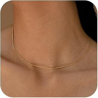 Turandoss Gold Chain Necklace for Women Trendy - Dainty 14K Real Gold Plated Cuban Necklace Snake Necklace Disc Chain Necklace Gold Multi Layered Paperclip Chain Necklace Gold Jewelry Gifts for Women