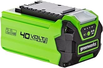 Greenworks 40V Battery. Original Greenworks 2Ah Powerful Lithium-Ion Battey for All Greenworks 40V Garden and Power Tools. Fast Charging, 3-Stage Charge Level Control. 2 Year Warranty G40B2