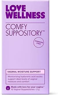 Comfy Suppository | Vaginal Moisture Suppository | Hormone-Free with Hyaluronic Acid & Tremella Mushroom for Vaginal Dryness Support | 10 Count