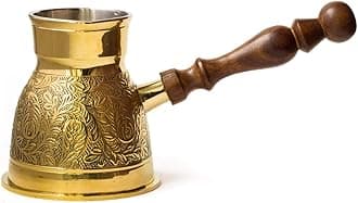 Metal Brass Turkish Kettle for Making Tea, Coffee (Colour May Vary)