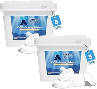 Xtremeclear 2-Pack 3" Swimming Pool Chlorine Tablets | Pro-Grade Pool Sanitizer Long Lasting & Slow Dissolving | 99% Pure Tri-Chlor|, 5 Pounds Bucket